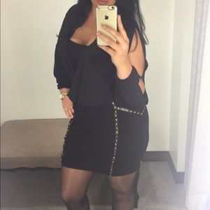 Black dress with gold details